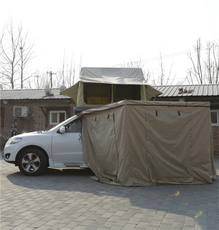 4x4 high quality outdoor camper trailer with quality car roof tent awning with room