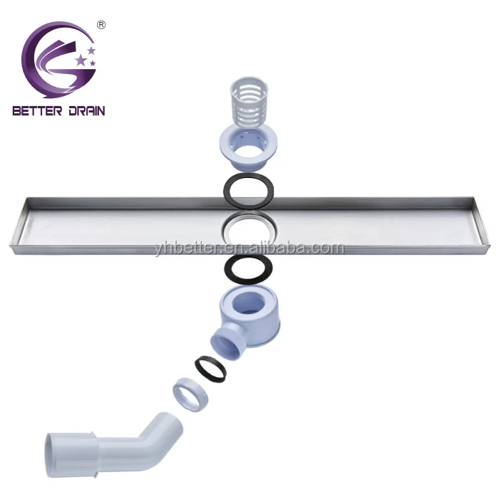 
Stainless steel tile insert linear shower drain TI85 