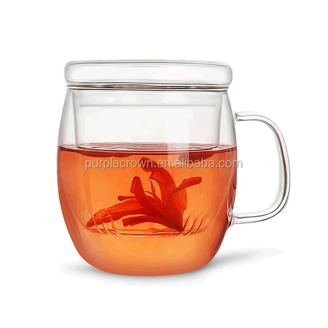 Wholesale 550ml Grace teapot heat resistant borosilicate glass tea cup with infuser