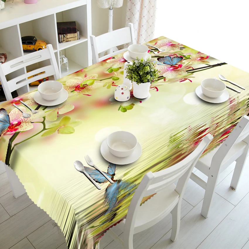 
Beautiful Fancy European Landscape Design Dining 3D Digital Printed Table Cloth 