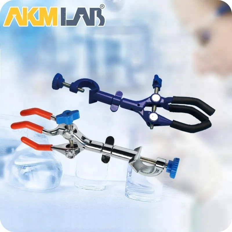 Ретортный зажим AKMLAB, зажим с тремя зубцами