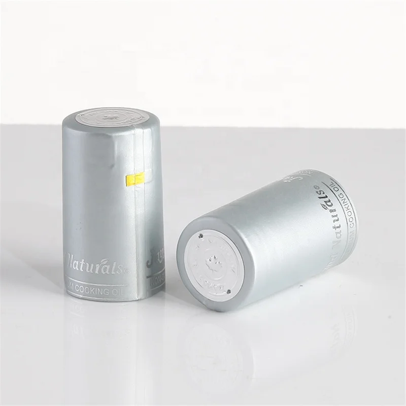 Silver Color Wine Glass Bottle Black PVC Shrink Capsules
