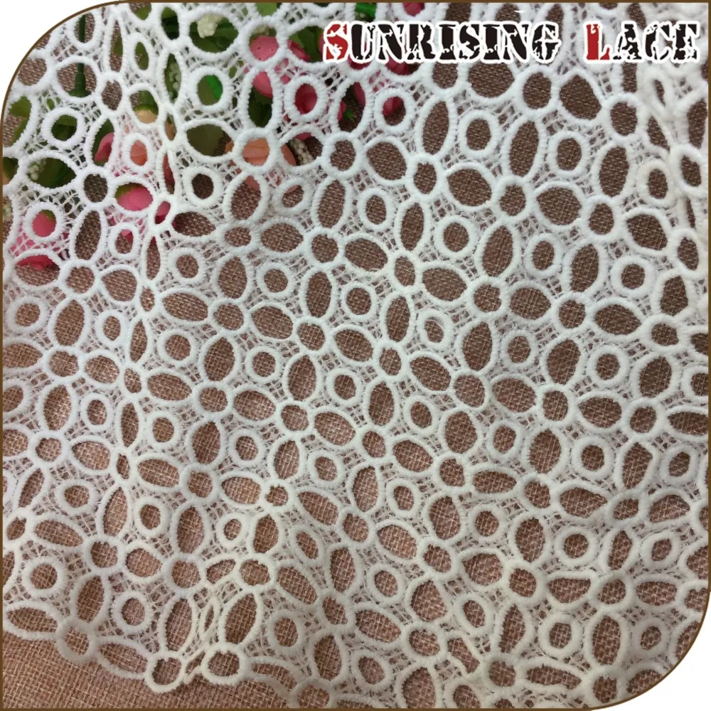German Embroidered Wedding White Cord Irish Lace Fabric