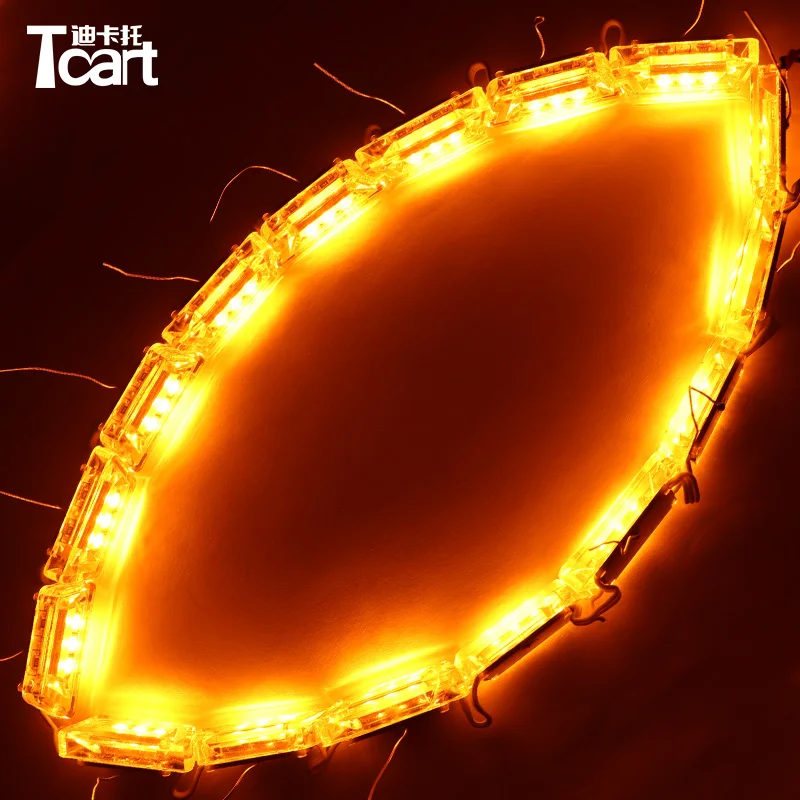 Новые Мягкие DRL с световой сигнал поворота Следуйте светодиодные дневные ходовые огни, пропилен-каучука прокладки с функцией поворота слеза ангела глаз