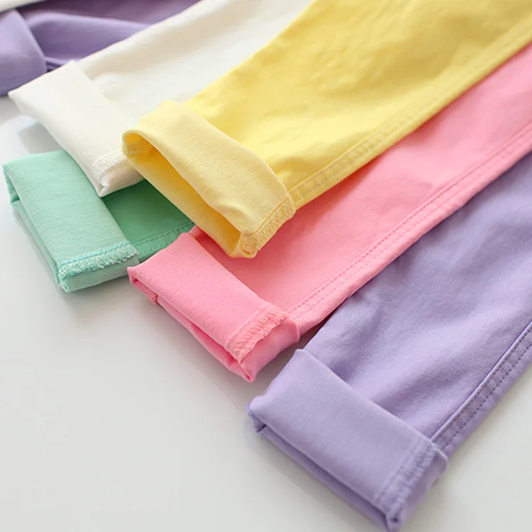 B10932A детские брюки-карандаш для девочек карамельных цветов, оптовая продажа брюк для девочек