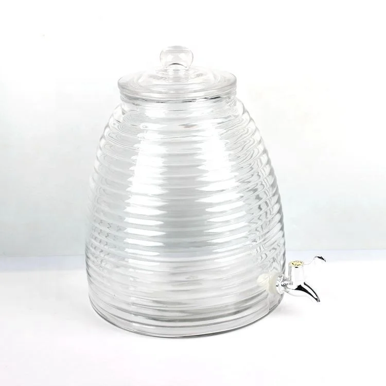 5L 10L honey dispenser glass jar water dispenser bottle with tap