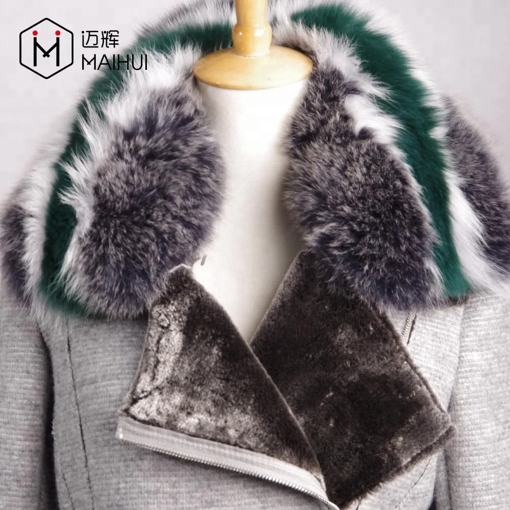 Fashion Style Beaded Wool Coat Lady Faux Fur Coat