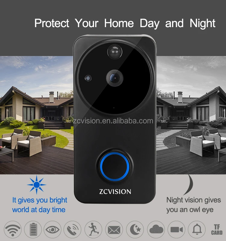 TUYA smart wireless  video doorbell camera night vision wifi phone intercom doorbell