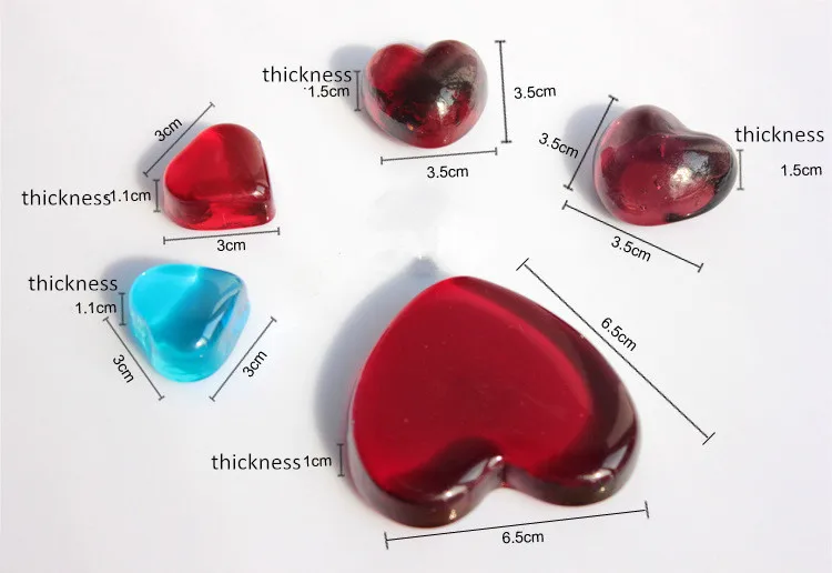 Red Ruby crystal vase Heart shape gemstone for Wedding Centerpieces with factory price
