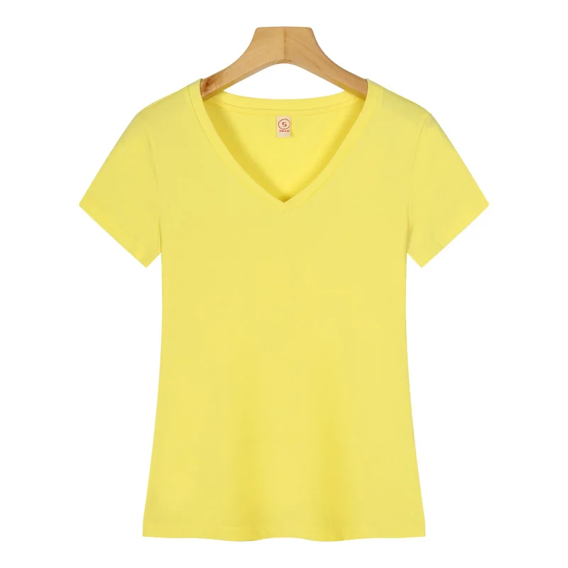 
Beautiful Womens Slim Fit Bulk Blank V-neck T-Shirt 