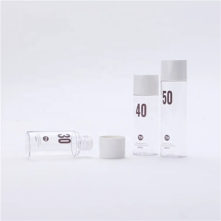 
30ml Screw Cap Travel Set Mini Clear Plastic Bottle with Stoppers 