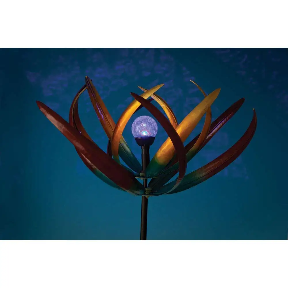 Многоцветный Металлический Спиннер на солнечной батарее в виде тюльпана