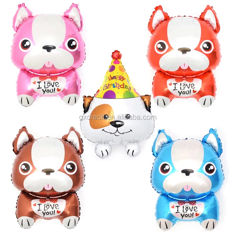 Wholesale inflatable cartoon animal dog helium foil balloons for theme party decoration