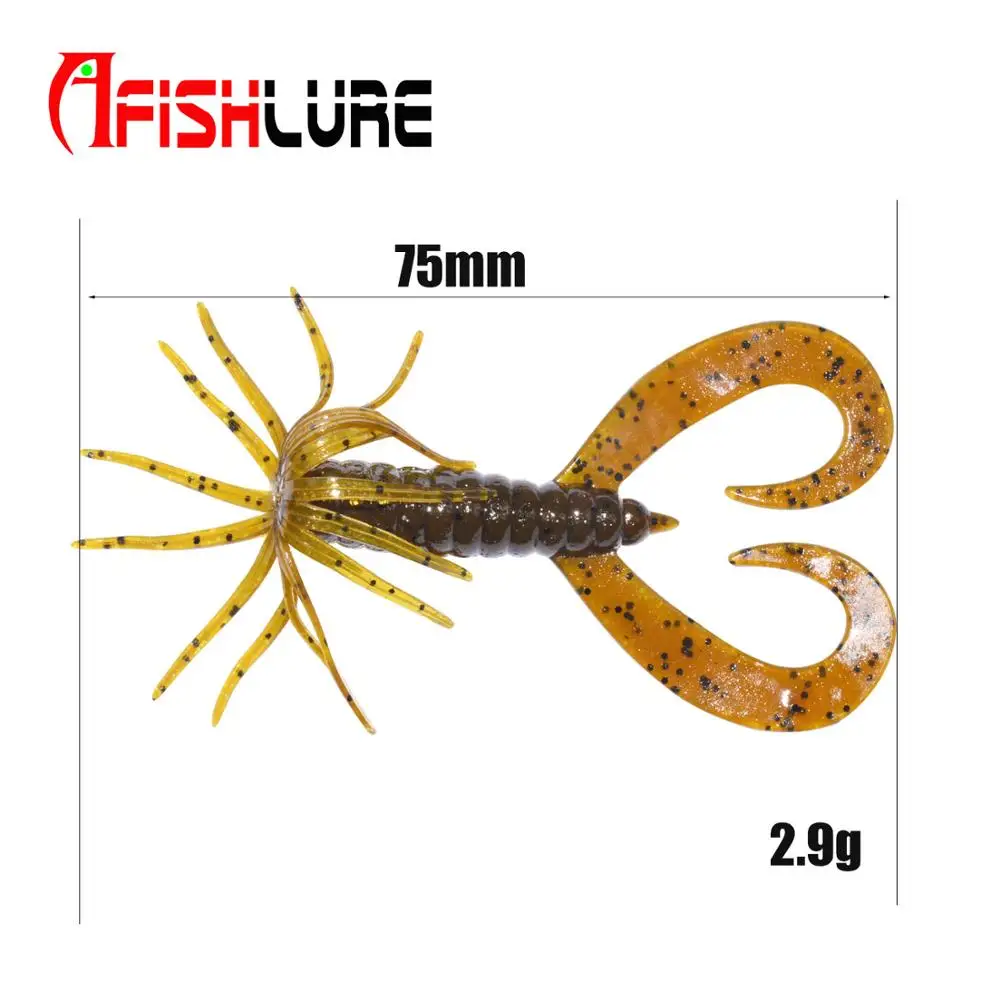 Afishing Lure AR16 75mm 2.9g fresh water and sea fishing soft plastic squid lure with skirt