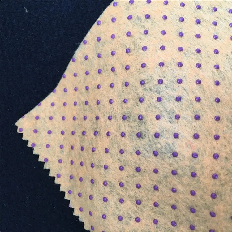 fast delivery anti slip carpet PVC polyester dots coated nonwoven fabric anti slip felt non woven fabric