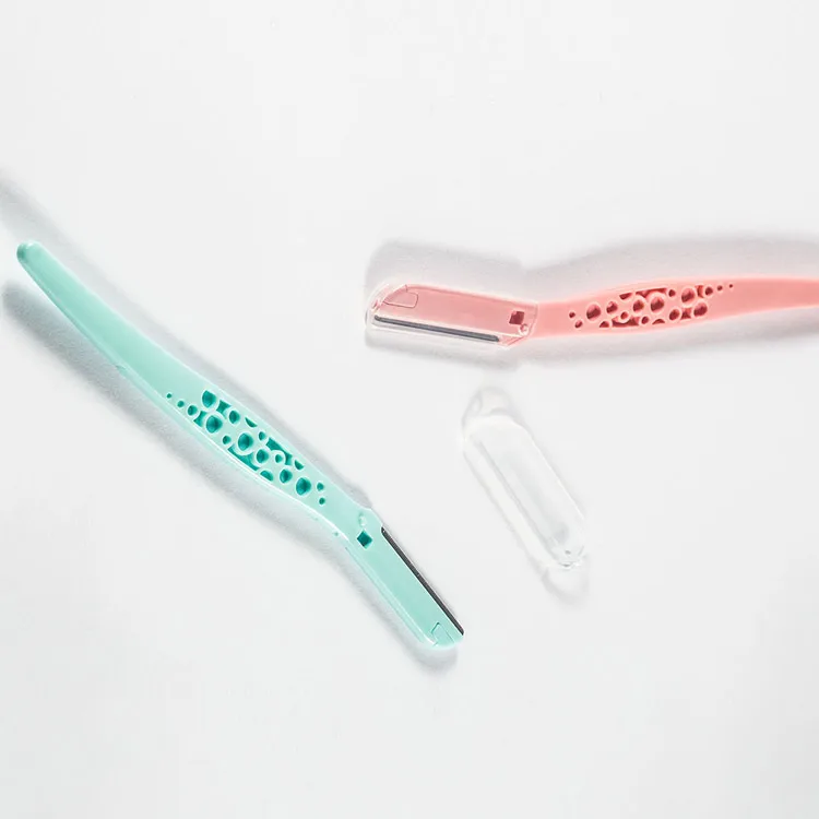 NATINA wholesale hot sale professional 2 pieces/pack stainless steel razor blade personal lady eyebrow trimmer