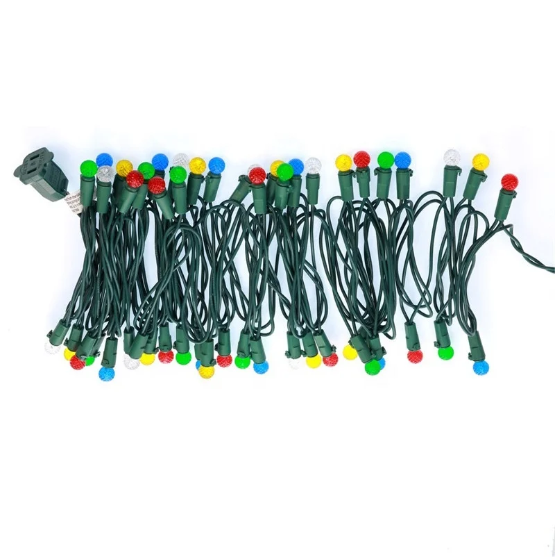 120V 50 LEDs G10 global faceted ball led string light for outdoor holiday Christmas and Halloween