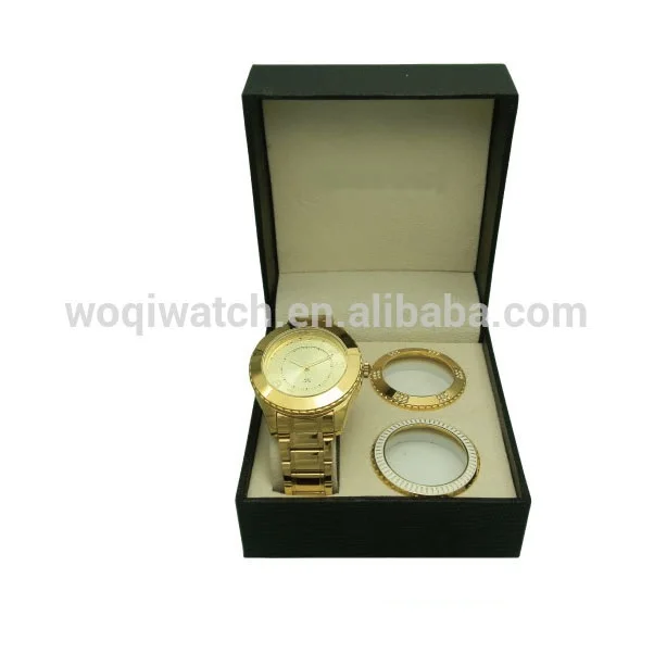 lady watch with interchangeable bezels and strap custom logo womens watches