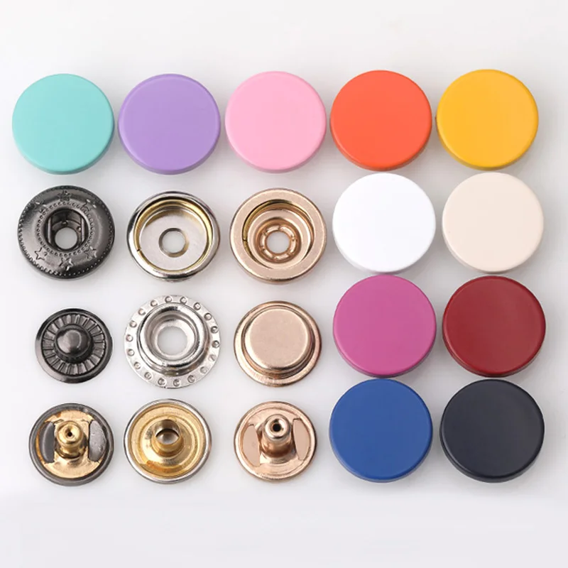 
custom made garment accessories 15mm/17mm colored zinc alloy metal snap button for jackets 
