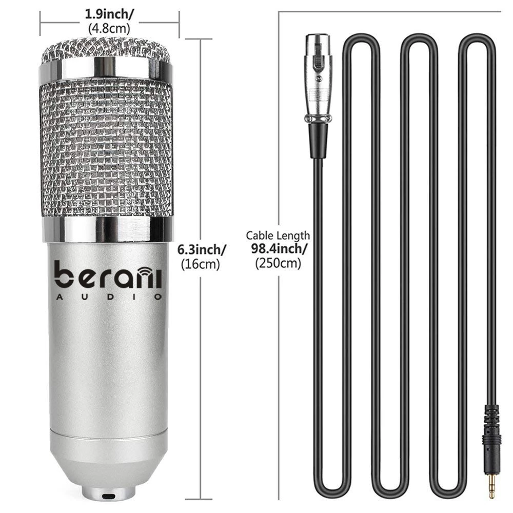 BM700PP Bm 700 Podcast Studio Recording Electret Condenser Tube Pc Microphone Professional Set Singing Wired 30 Hz - 20 KHZ
