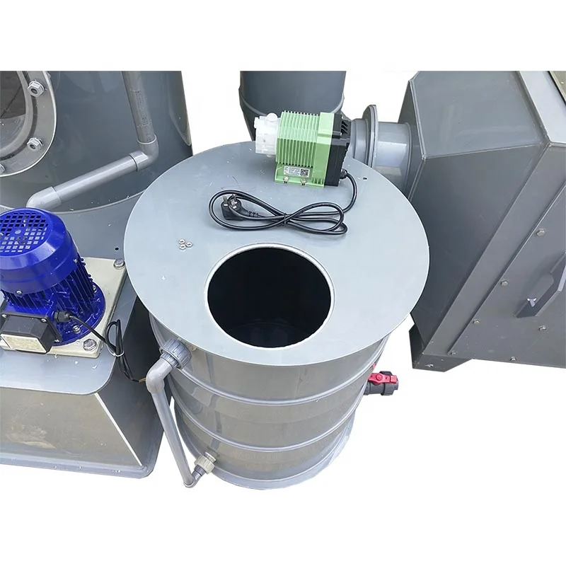 Air wet/gas scrubber + activated carbon air filter + exhaust fan + automatic dosing system=waste gas purification system