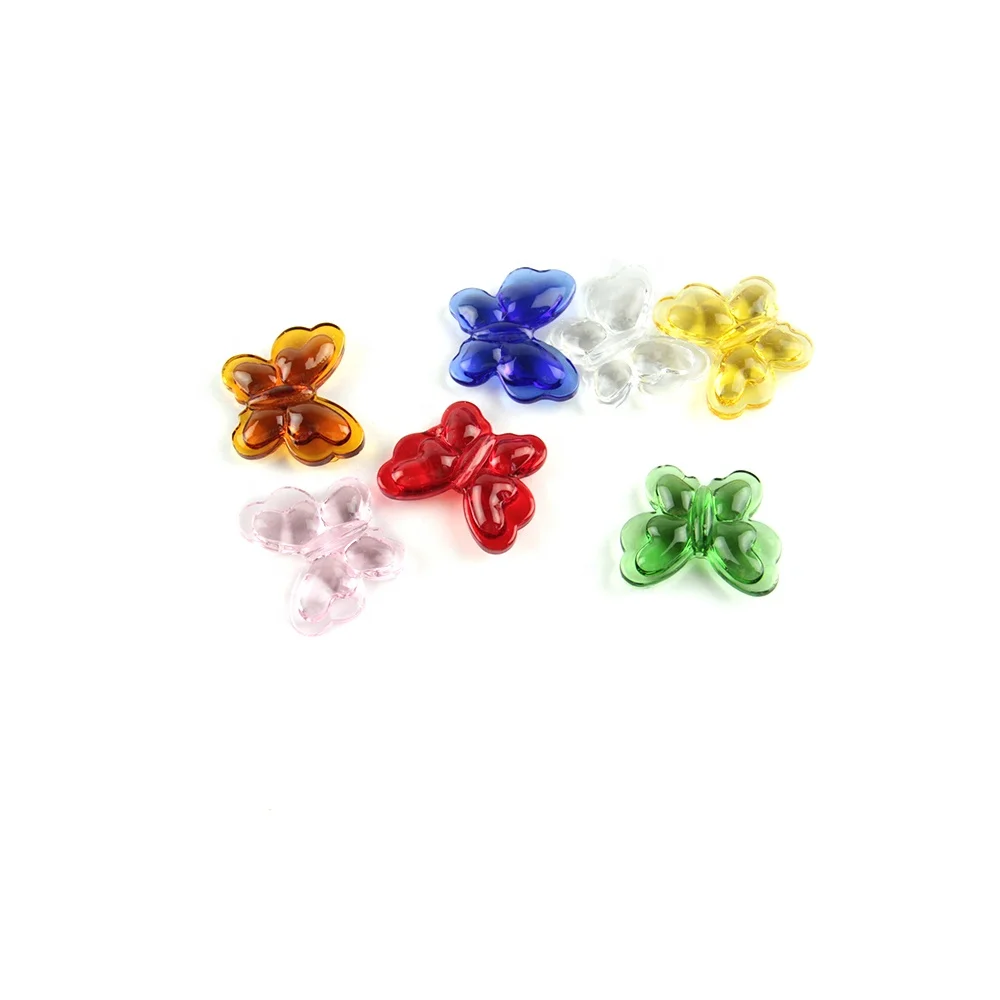 28mm Mix Color Glass Chandelier Beads Crystal Butterfly Beads For Jewelry Making Chandelier Decoration