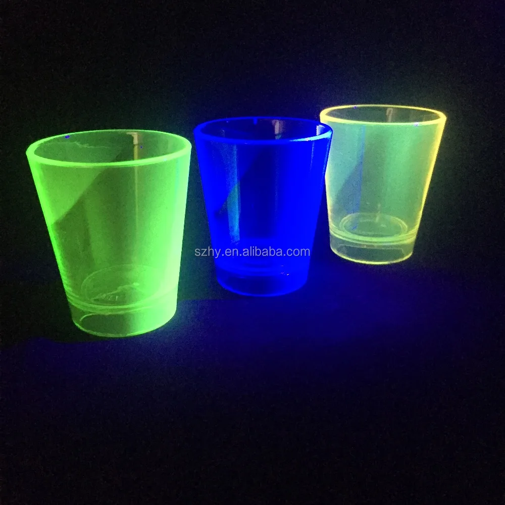 1.5 oz uv neon glowing in the dark shot glass acrylic
