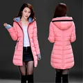 2016Winter women Jacket Coat Silm Women Down Coat Middle Long Thicken Down Jacket Women Hooded Large