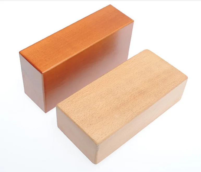 high quality Natural Solid Beech Wood Yoga wholesale Handstand Blocks Beach wood yoga block wood block yoga LOGO available