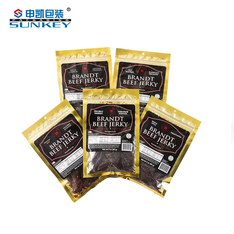 Laminated plastic bags for beef jerky packaging