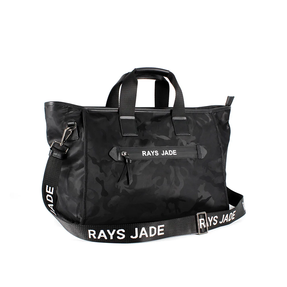 Черные камуфляжные водонепроницаемые нейлоновые женские спортивные сумки-тоут