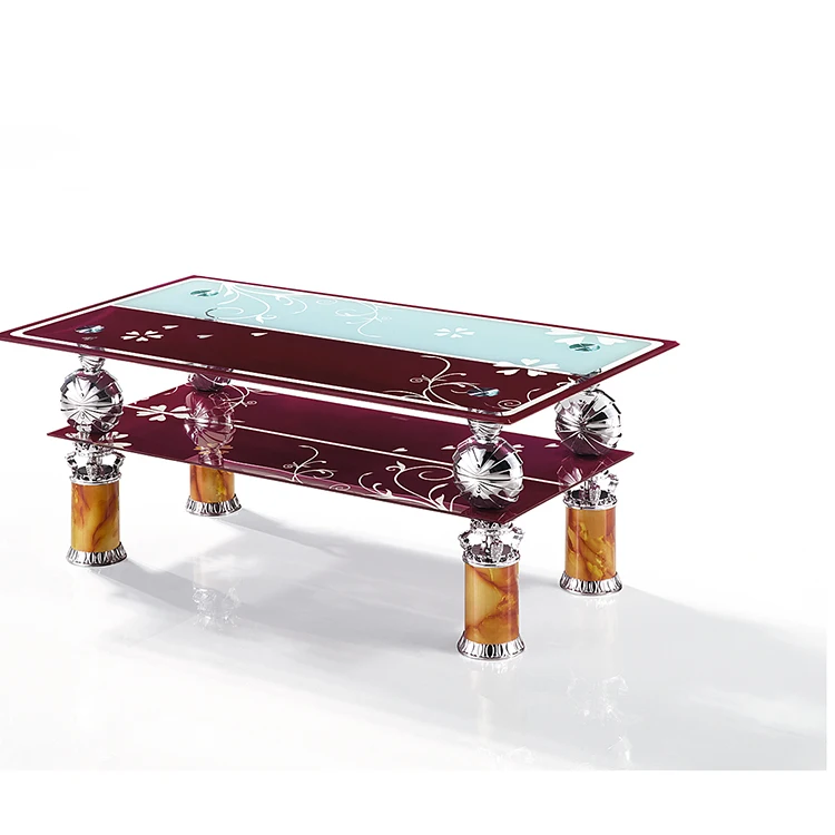 Custom European Luxury Glass High Quality Crystal Tempered square Coffee Table for Table Top