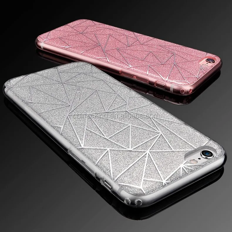 2017 Luxury Case For iPhone 6 Bling Glitter Sandstone Silicone Soft Case For iPhone 6S 7 Plus 5S SE Transparent Clear TPU Cover