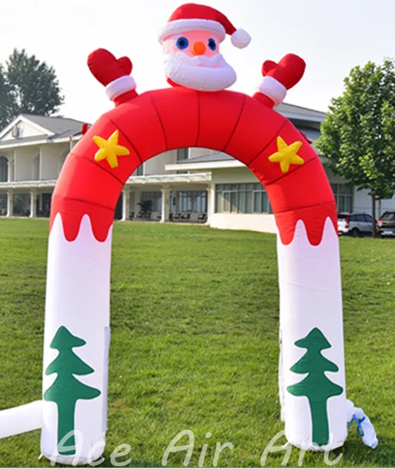 Newly Designed Christmas Inflatable Advertising Air Stage Set OXford Material Digital Printing Available 5m 8m Sizes 1-Year