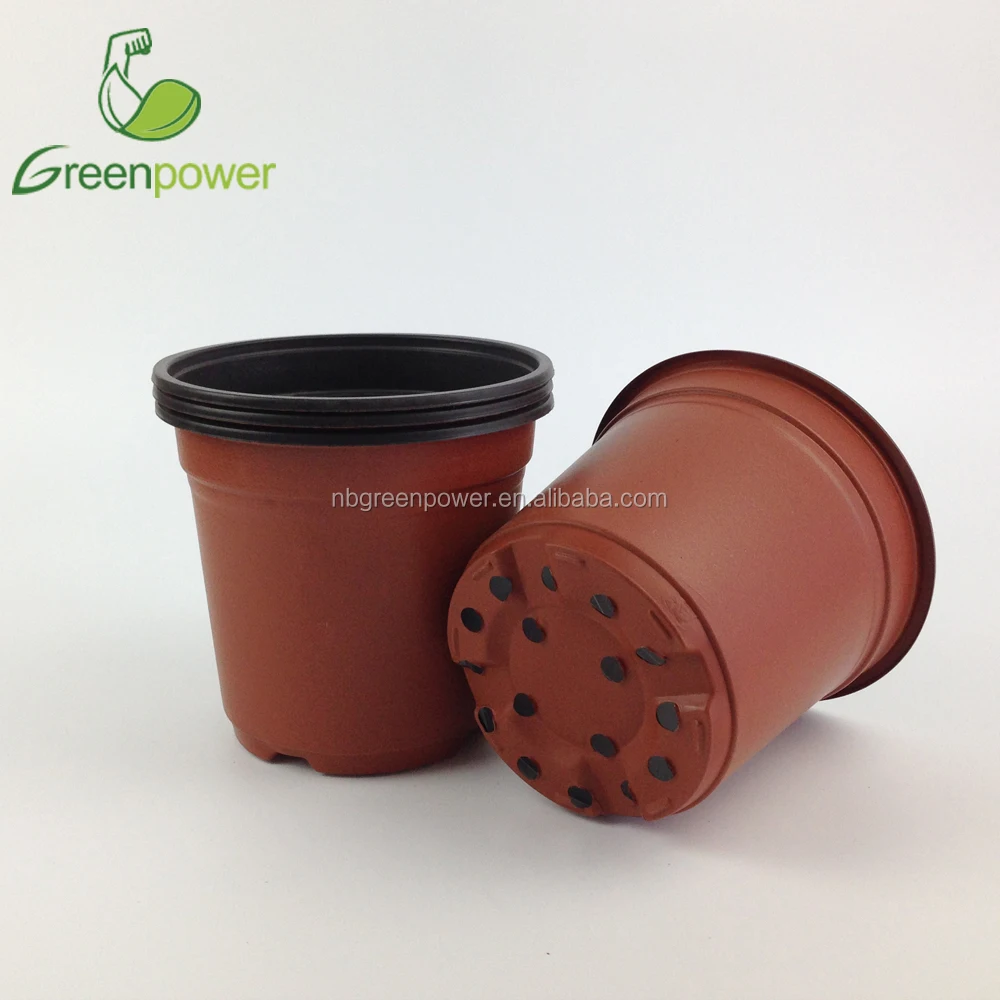 120mm pp green house double color plastic flower pot