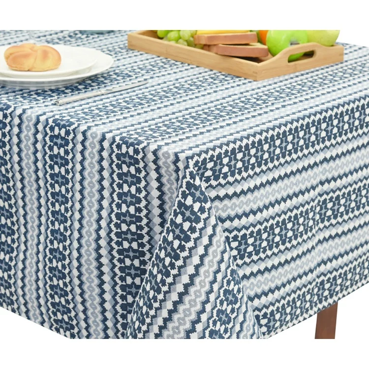 Wholesale polyester high quality Decorative Waterproof Oil-resistant woven Rectangular printed Wedding Dining Tablecloth