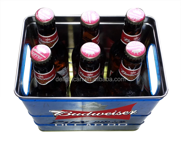 Customized print Ice beer Beverage Tin Bucket metal ice tin bucket for beer