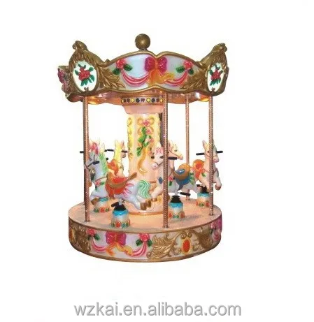 6 Seats Mini Horse Rides Carousel Circle Running Children Playing Indoor Playground Fun Equipments FRP & Steel 6 Persons Kaile