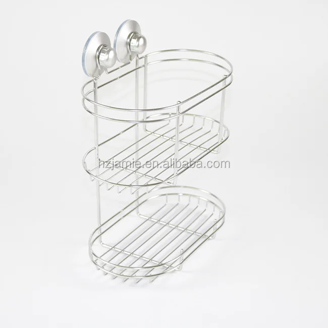 stainless steel bathroom storage rack with suction cup