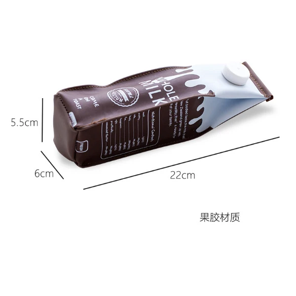 NEW Milk Cartons Pencil Case Silicon Pen Bag Waterproof Box
