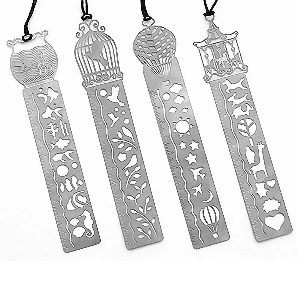 Пользовательский DIY альбом для дневника и фотоальбома, инструмент для знаков, металлический полый шаблон для рисования из нержавеющей стали, линейка, трафарет, Закладка с кисточками