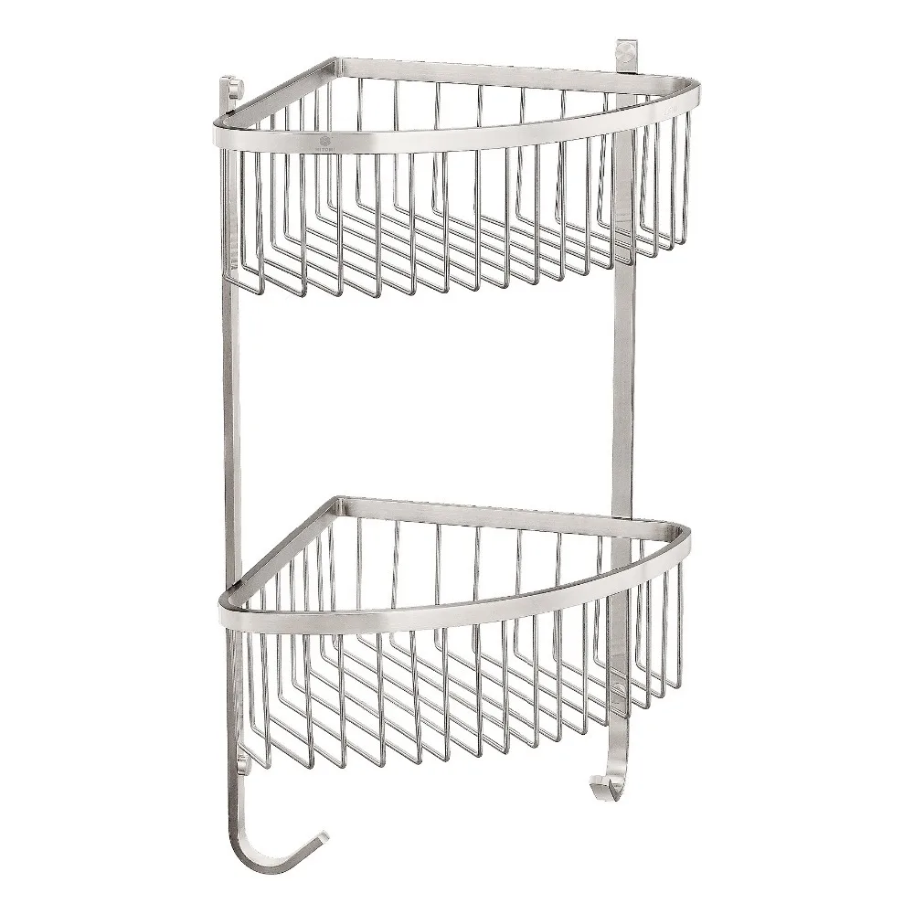 
Stainless steel bathroom double corner shelf 