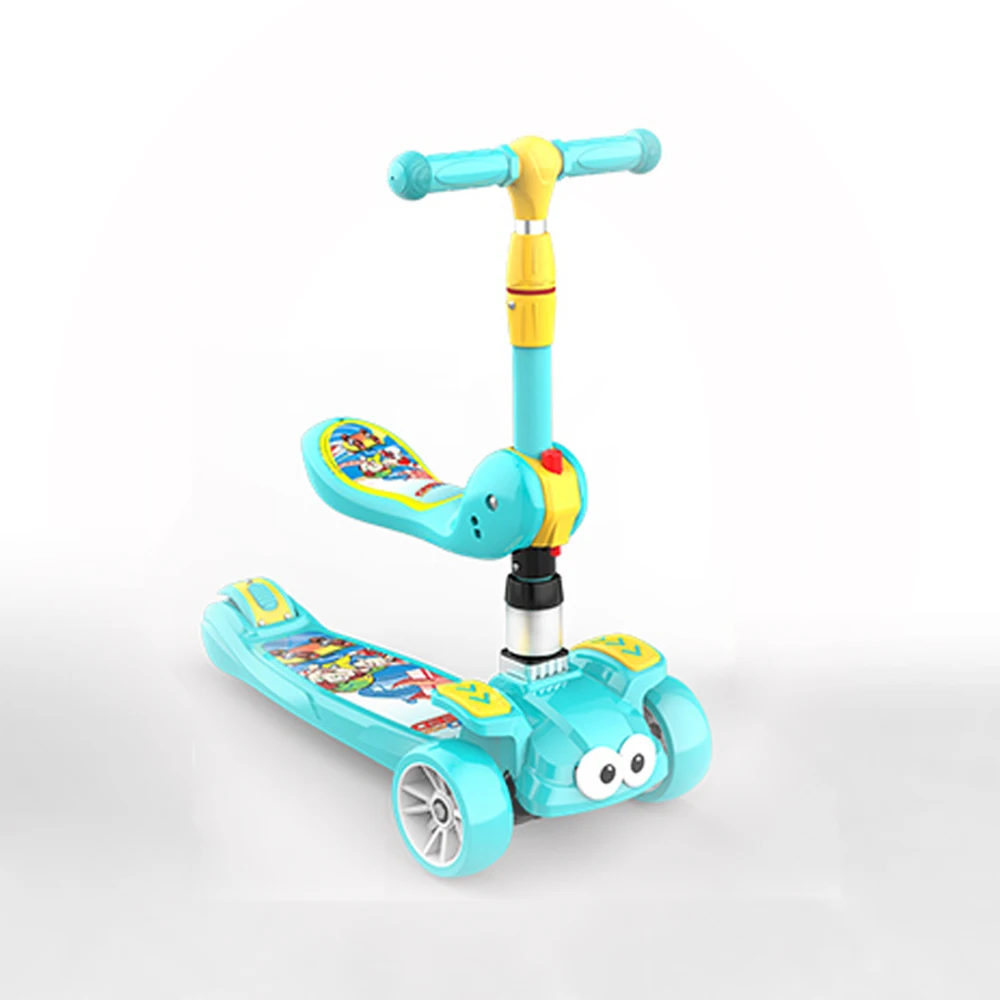 Лидер продаж, качественный мигающий трехколесный детский скутер 3 в 1, подарок на день ребенка