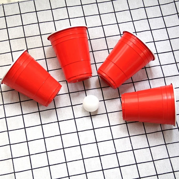 Красные чашки для игр, чашка для пива и понга, 16 унций, 22 чашки + 2 набора мячей для пинг-понга для бара