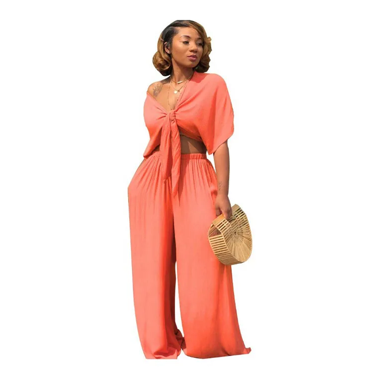Latest Design Two Piece Set Women Wide-Legged Pants Clothing Loose Clothes For Women Jumpsuit