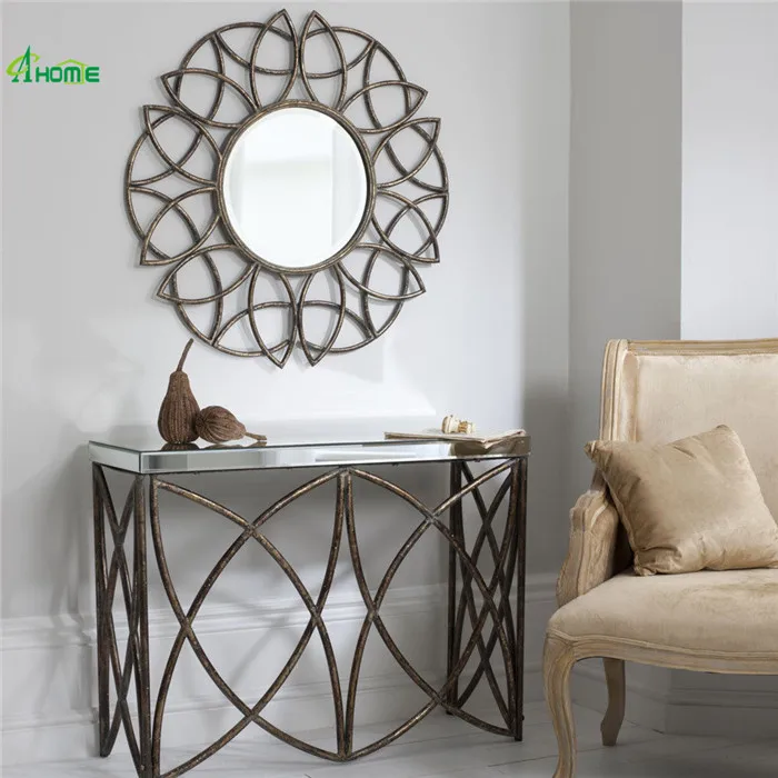 
metal iron leg vanity luxury console table 