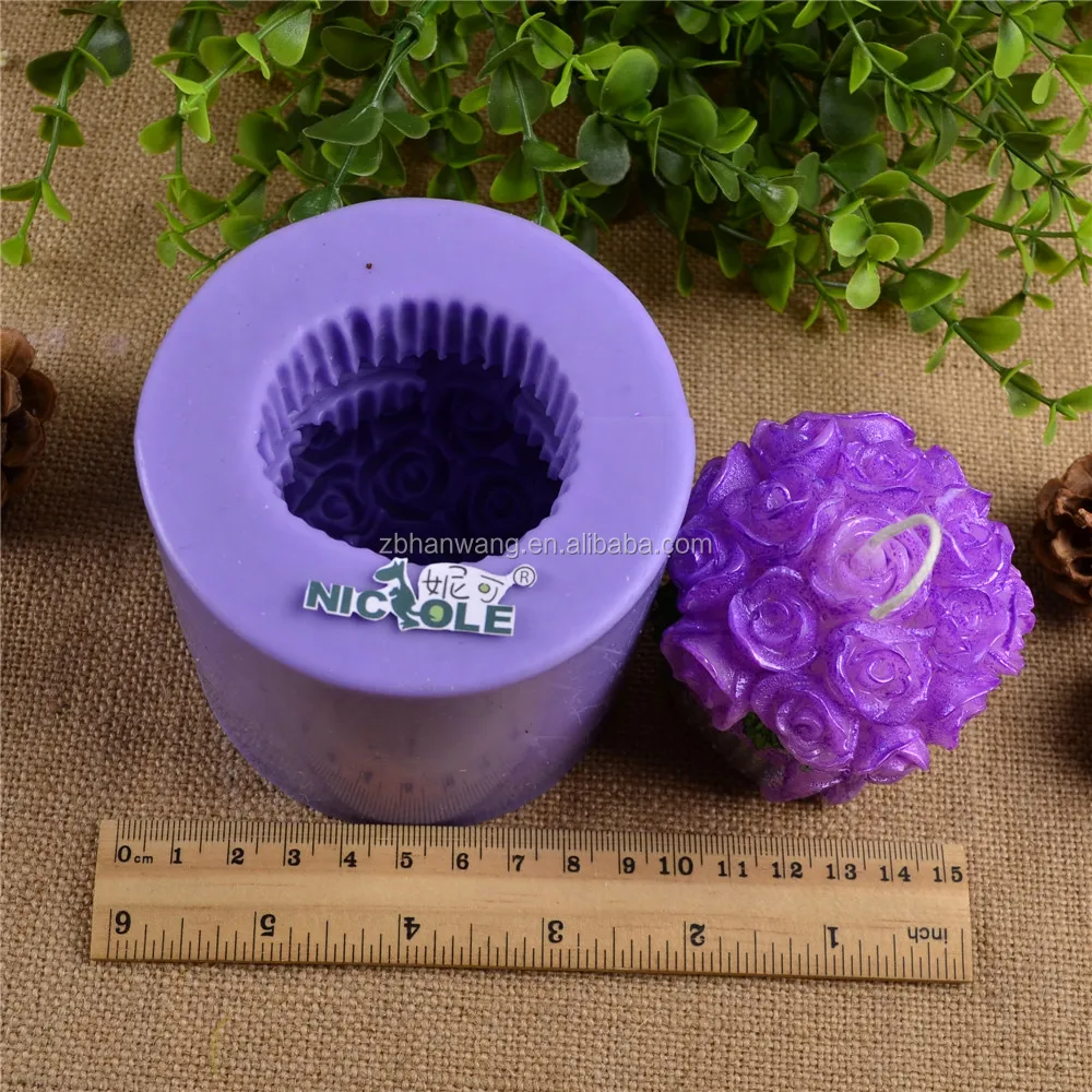 LZ0004 FOB zibo distinctive silicone 3D candle forms molds