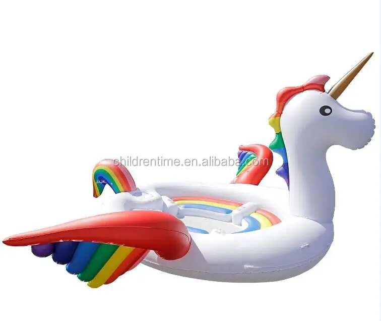 2018 hot selling giant unicorn / flamingo /peacock swimming float in water outdoor for 6 persons