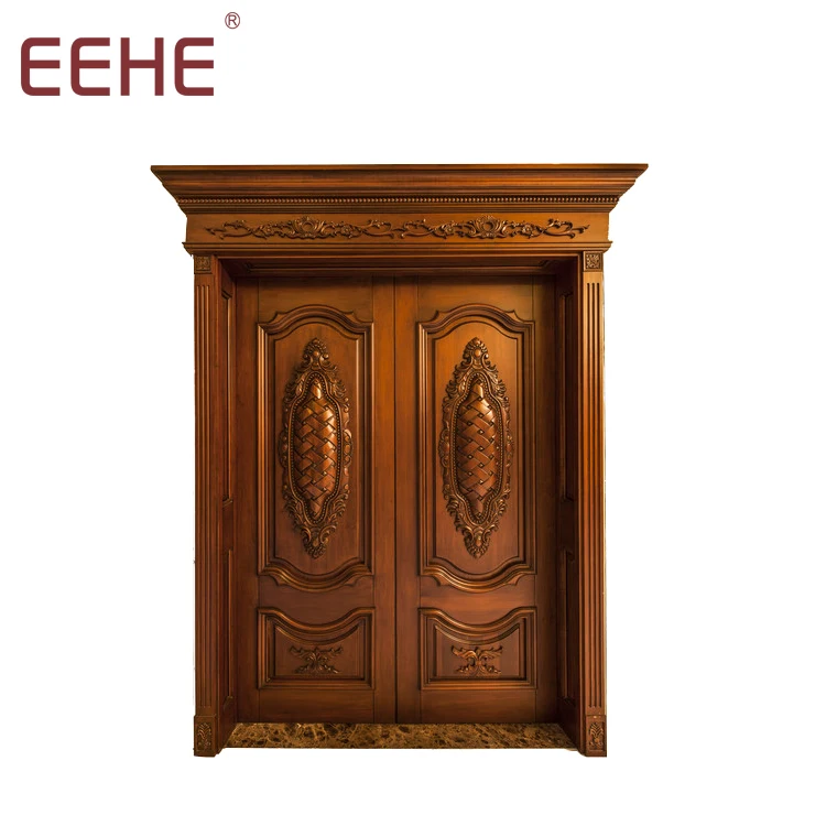 
Main wood carving door design solid wood double door 