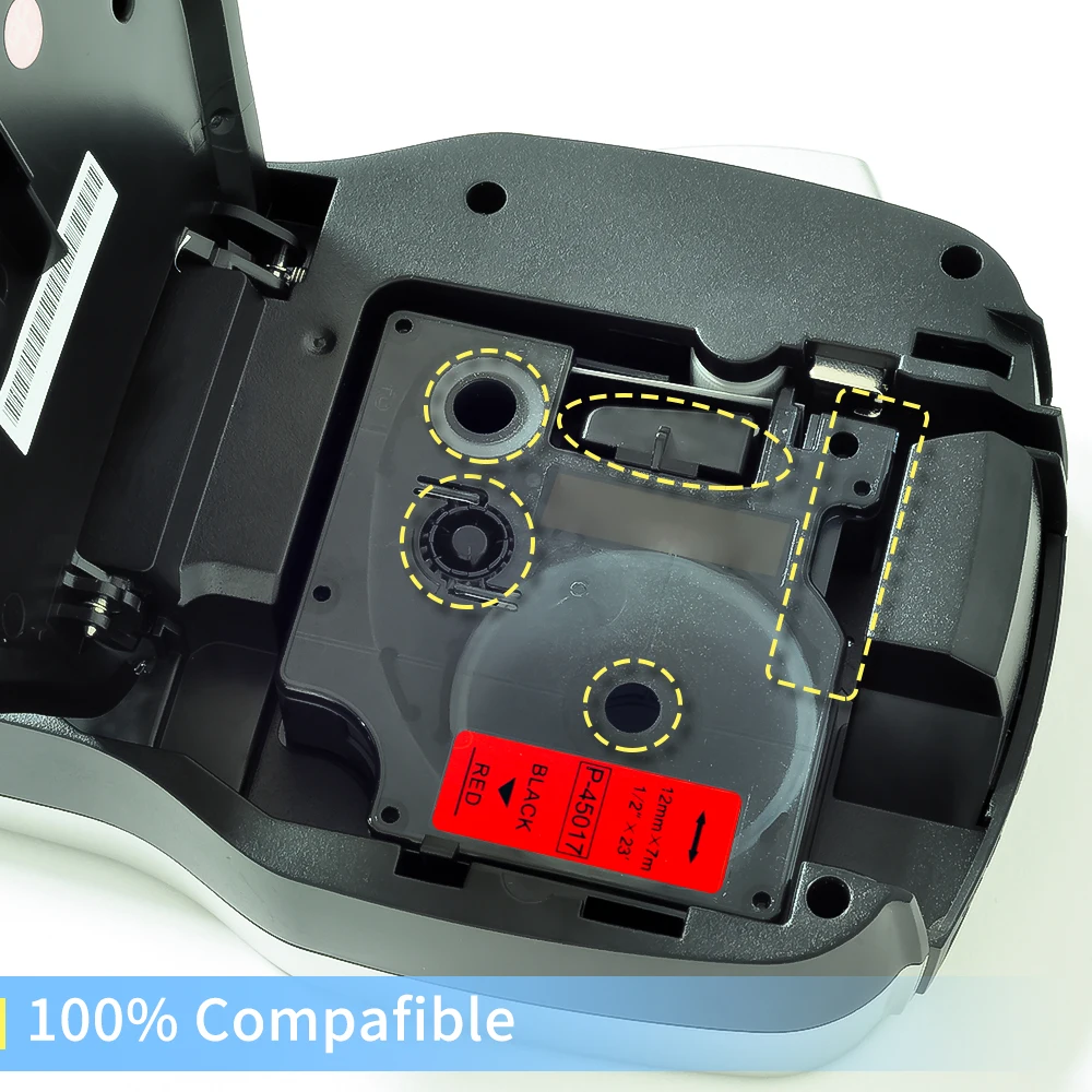 ORISON compatible dymo  D1 12mm dymo label tape 45017 12mm*4m black on red